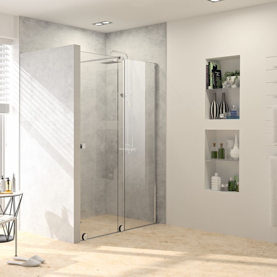 MAMPARA DE DUCHA FRONTAL 1 FIJO + 1 PUERTA CORREDERA... 2