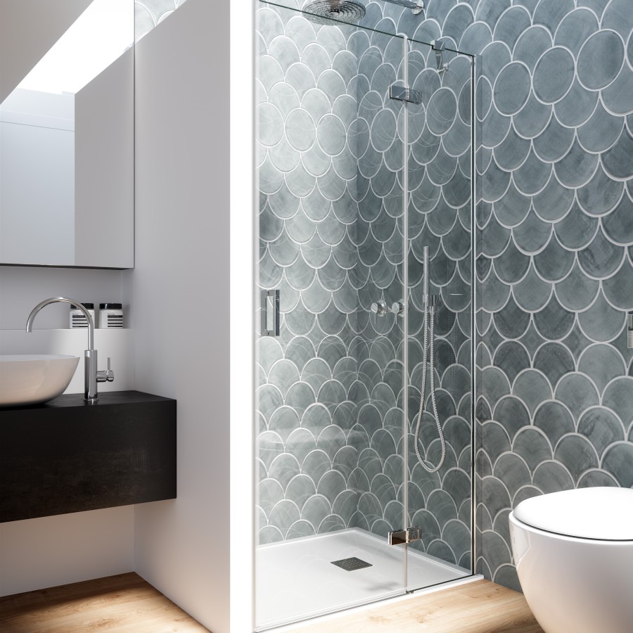 MAMPARA DE DUCHA FRONTAL  MAMPARIX 1000 FIJO +  PUERTA...